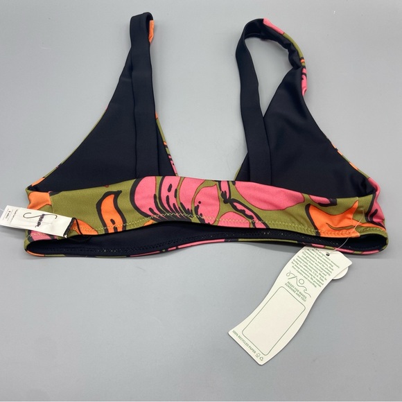 NEW! Seea Brasilia Reversible Bikini Top Freya floral black nwt 1826 - Picture 9 of 16